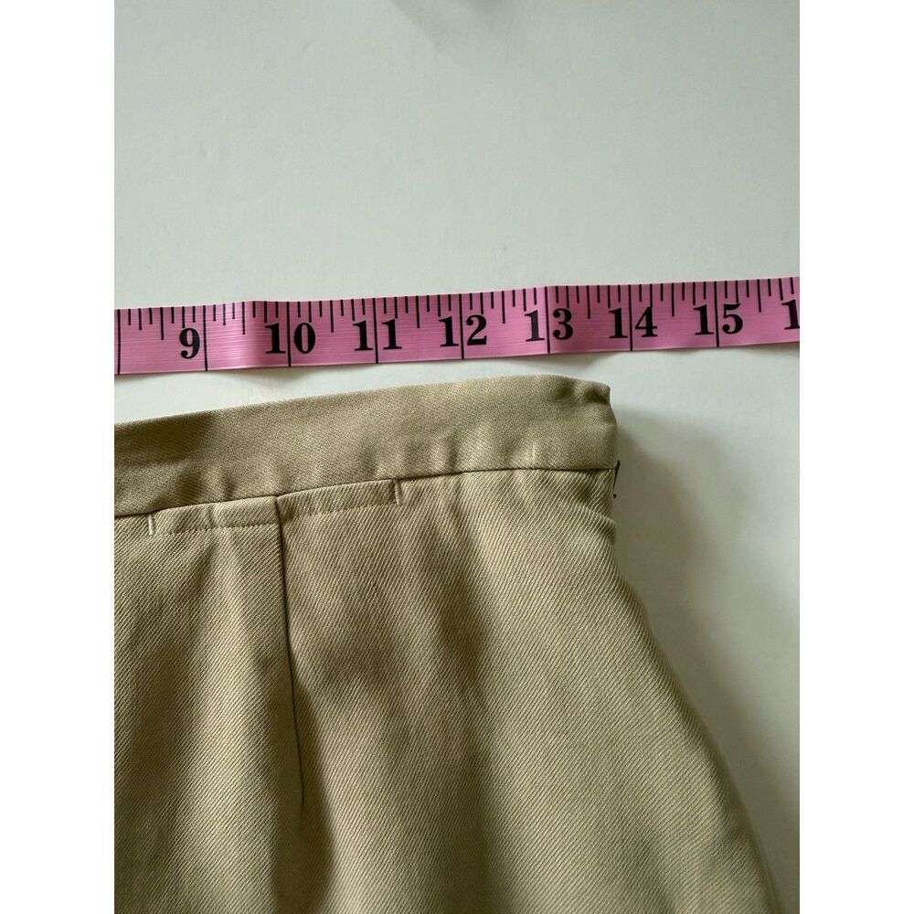 Banana Republic Y2K Khaki 100% Silk Short Mini Skirt Academia Preppy Casual Sz 6 - Picture 10 of 14